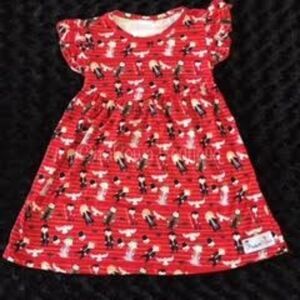 Red Wizards Print Dress   4243   3T  NWT Boutique